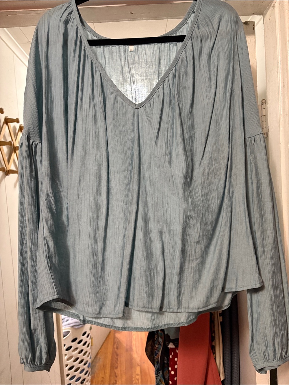 Source Unknown Light Blue V-Neck Long Sleeve Tunic